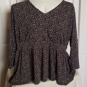 ⚘2 for $20⚘Sheer overlay peasant style blouse